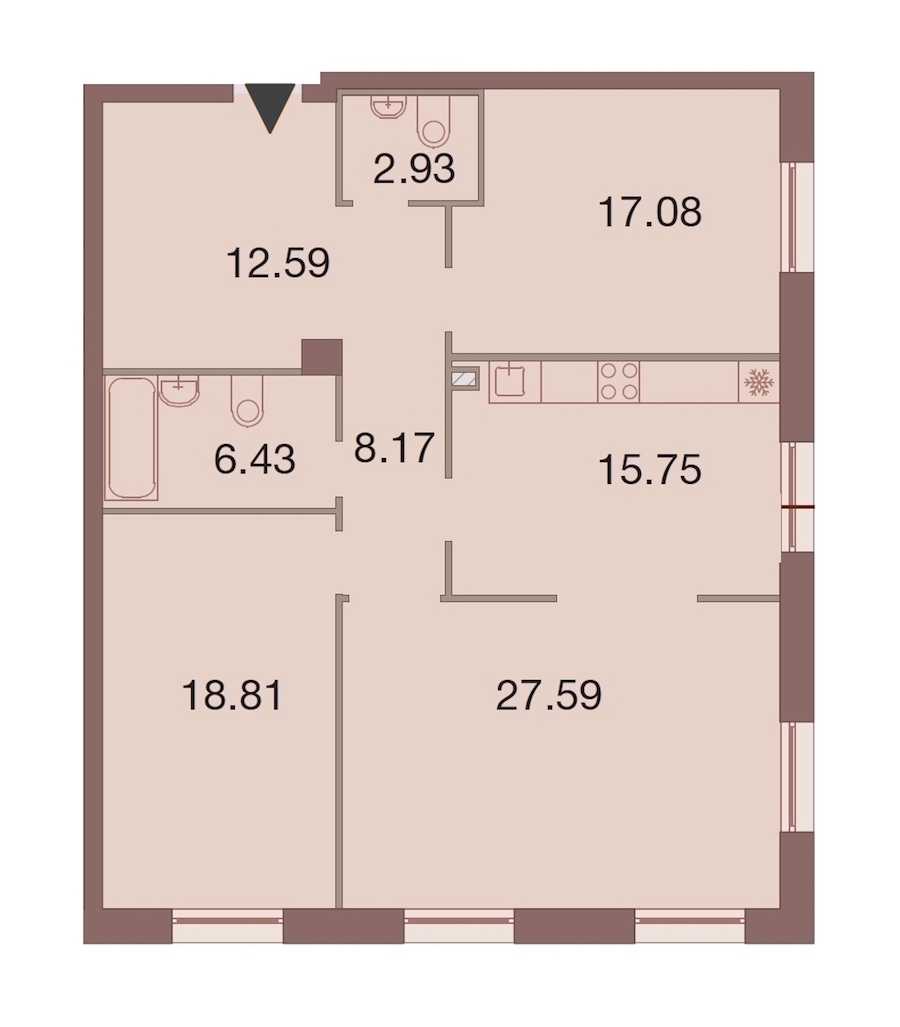 Трехкомнатная квартира в : площадь 109.35 м2 , этаж: 2 – купить в Санкт-Петербурге